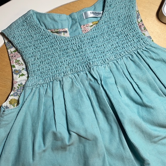 Baby Boden corduroy egg bluish green bunny rabbit Easter spring pinafore dress - Picture 5 of 6